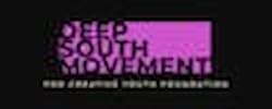 Deep South Movement logo with bold black text on a purple background and the tagline “For Creative Youth Foundation” below.